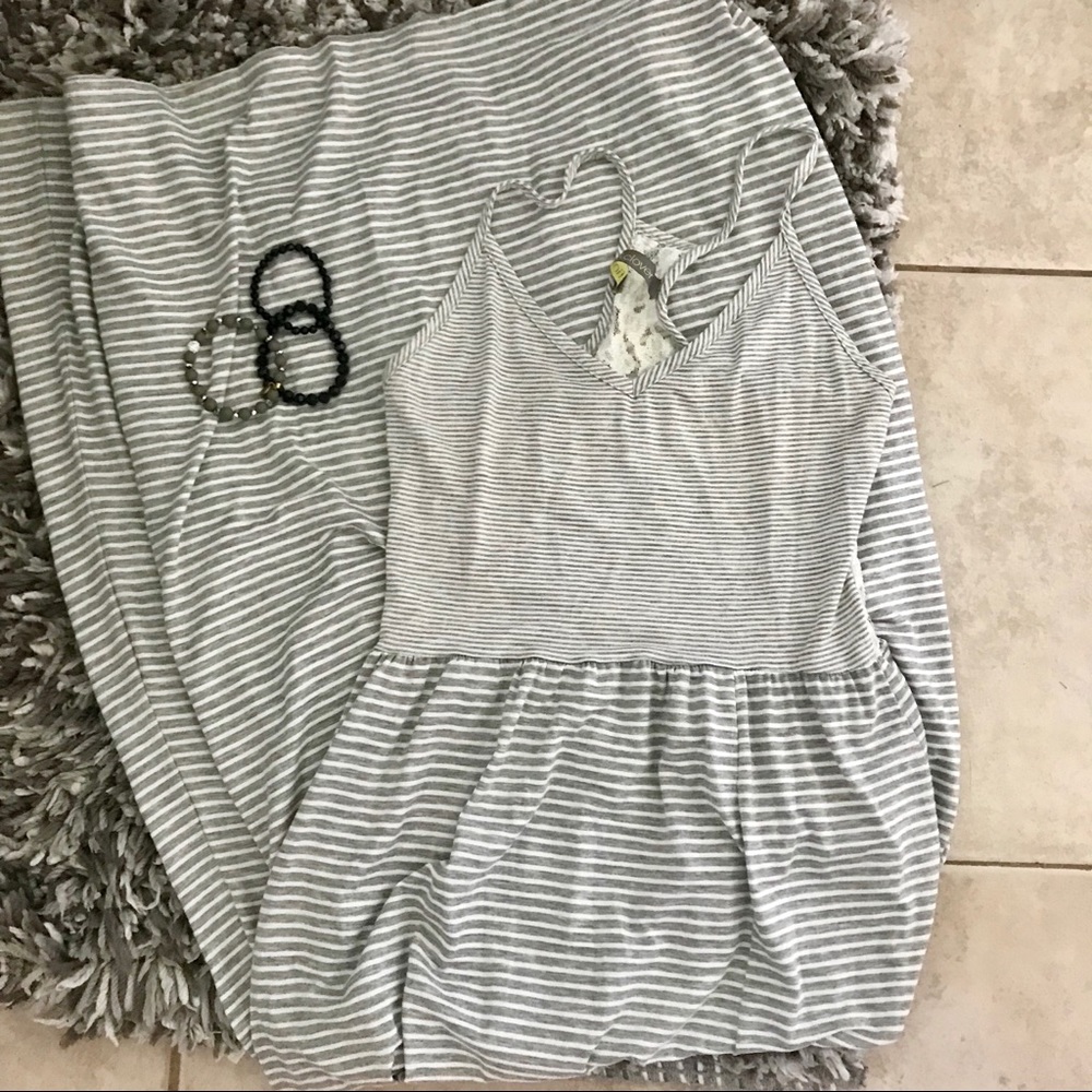 Stripes/lace sundress